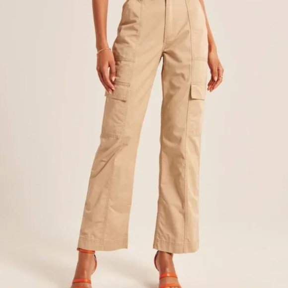NEW Abercrombie & Fitch Relaxed Utility Pants in Tan - 28 Short - Picture 10 of 10